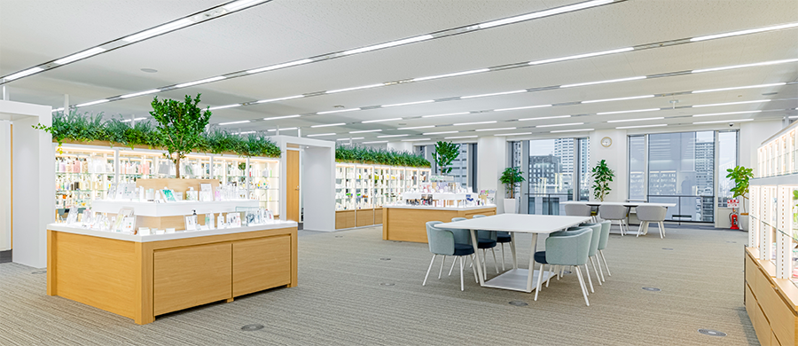 Panoramic view of the showroom at the Osaka Office showroom